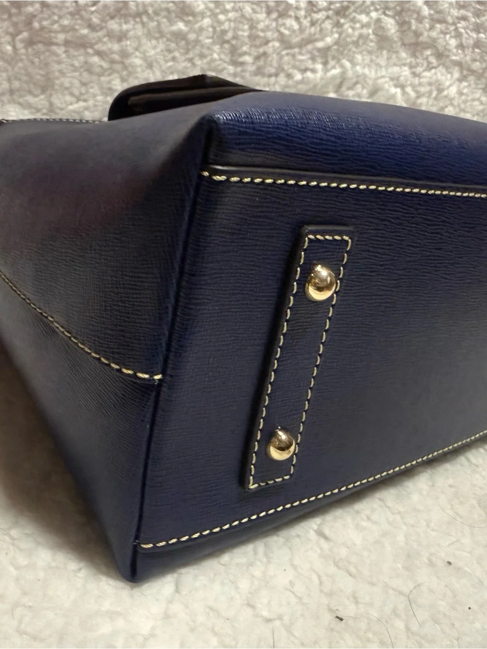 Dooney & Bourke Marine Blue Leather Hobo Bag with Tassel
